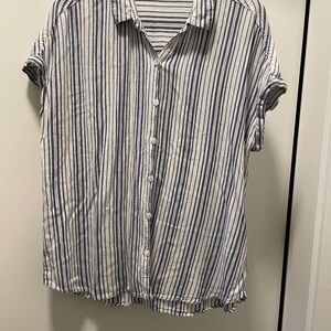 Beachlunchlounge Navy and White Striped Top